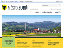 Tablet Screenshot of mesto-zubri.cz